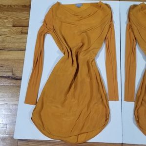 COS Mustard Cupro New Dress Long Sleeve Si…